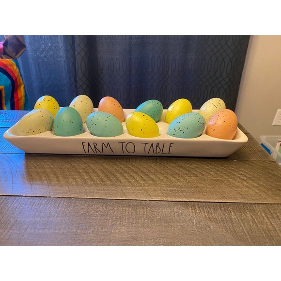 Rae Dun Farm To Table egg tray with decorative eggs - Picture 1 of 8